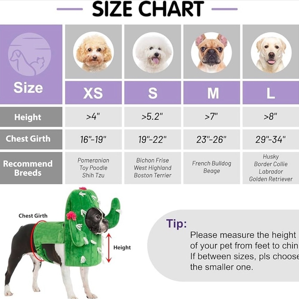 🌵 Cyeollo Cactus Dog Costume – Medium – Soft, Funny, Machine Washable 🌵 - Picture 4 of 7